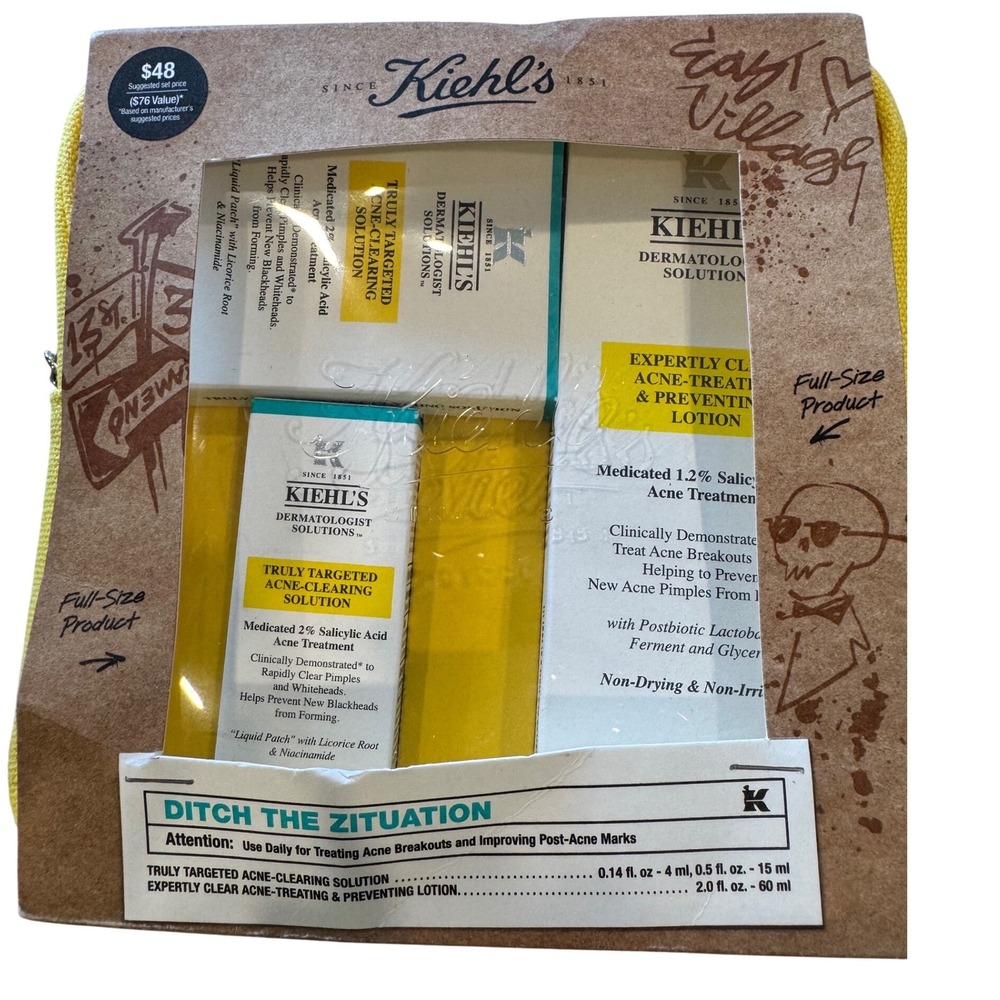 Kiehl's Dermatologist Full Size Solutions Acne Treatment Set/Kit